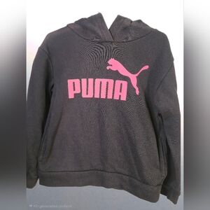 Puma Black Hoodie with Pink Logo